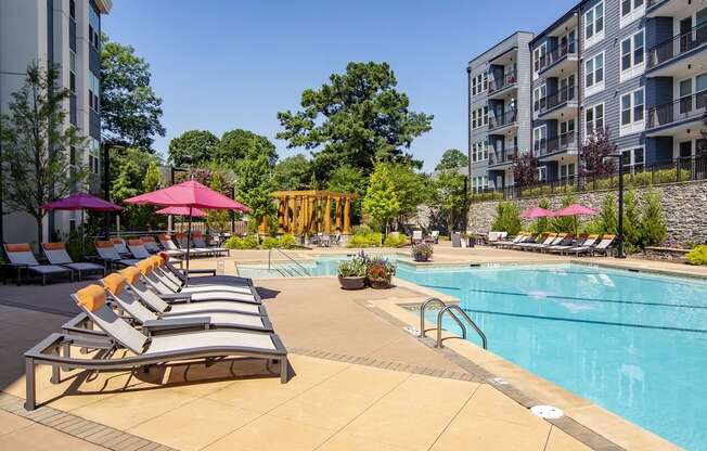 Station R Apartments in Atlanta GA photo of Resort-Style Pool with Cabanas and Sundeck