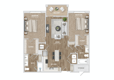 2 beds, 2 baths, 1,115 sqft, $2,725