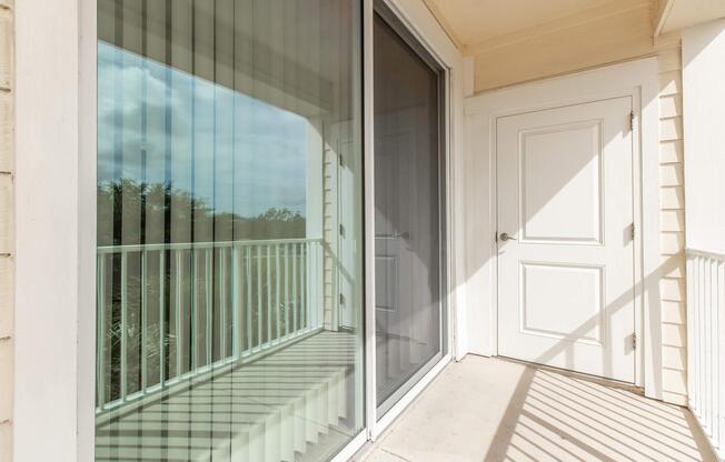 a glass door of a building