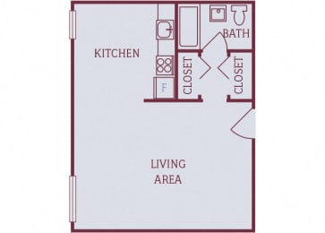 Studio, 1 bath, 375 sqft, $820
