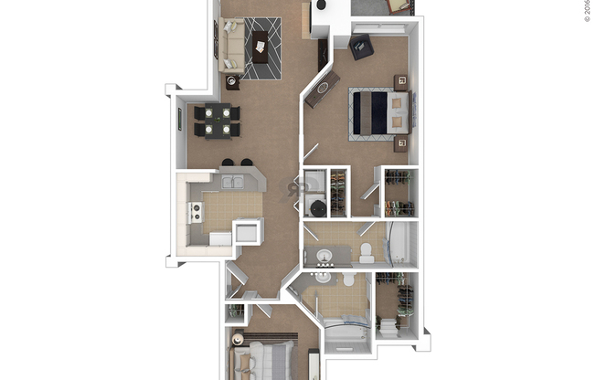 2 beds, 2 baths, 1,135 sqft, $1,705