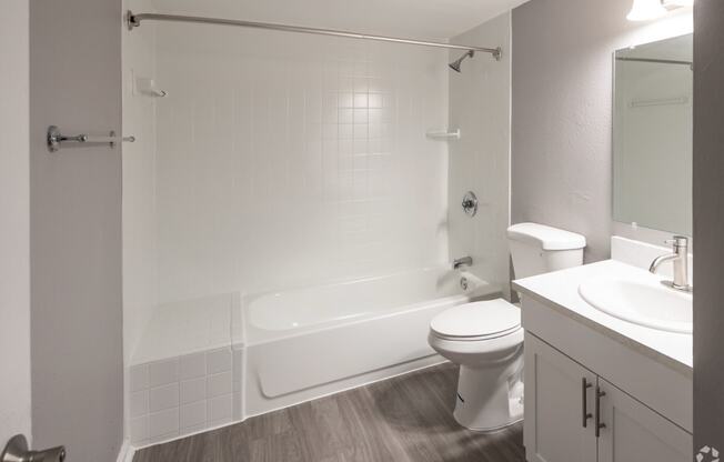 Renovated Apartment Home Bathroom at Fernwood Grove Apartments in Tampa Florida