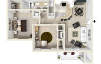 2 beds, 1 bath, 986 sqft, $1,060, Unit 2718