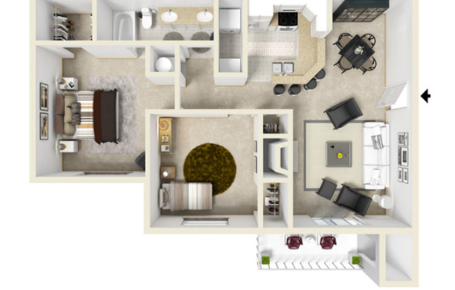 2 beds, 1 bath, 986 sqft, $1,060, Unit 2718