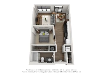 1 bed, 1 bath, 662 sqft, $2,005
