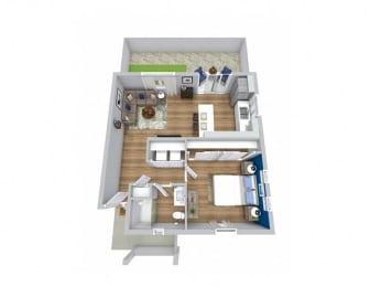 1 bed, 1 bath, 637 sqft, $1,669