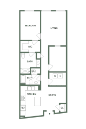 1 bed, 2 baths, 1,219 sqft, $2,080
