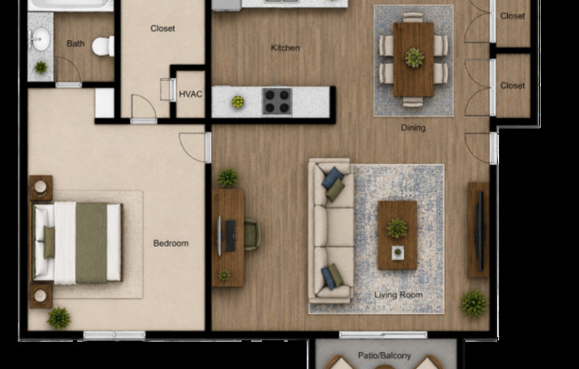 1 bed, 1 bath, 722 sqft, $1,130