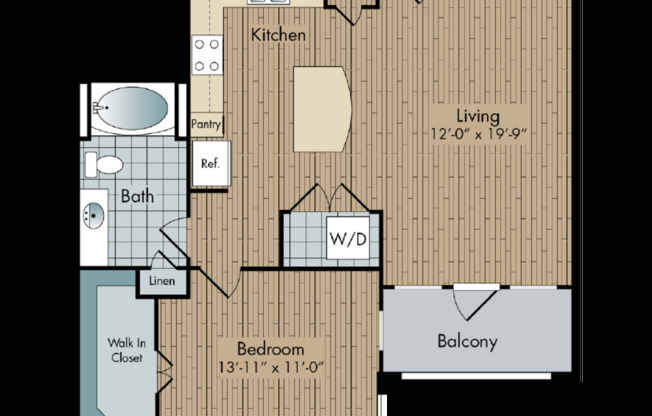 1 bed, 1 bath, 848 sqft, $1,925