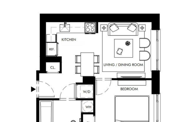 1 bed, 1 bath, $2,882, Unit 808