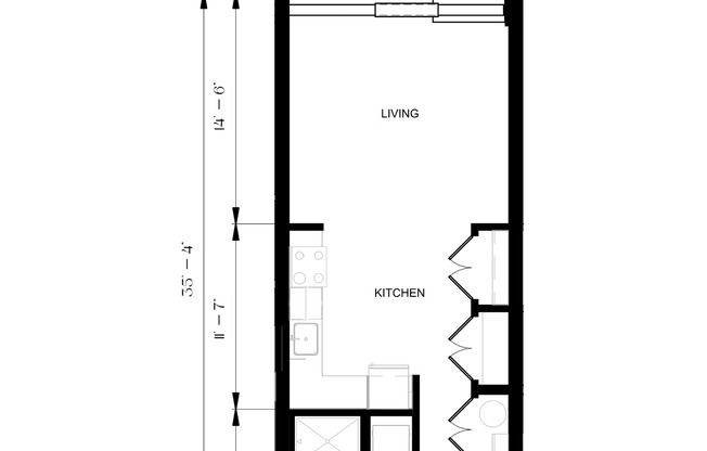 Studio, 1 bath, 522 sqft, $1,895, Unit 104