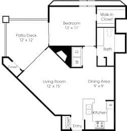 1 bed, 1 bath, 896 sqft, $1,832