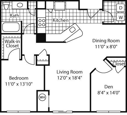 1 bed, 1 bath, 955 sqft, $1,946, Unit 1119