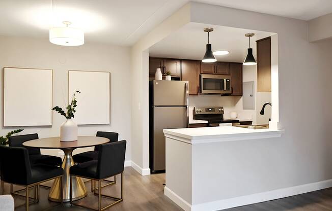 dining area next to the kitchen of a Bensenville apartment