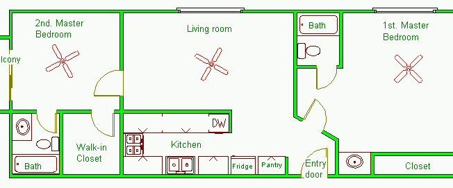 2 beds, 2 baths, 930 sqft, $2,550, Unit 208