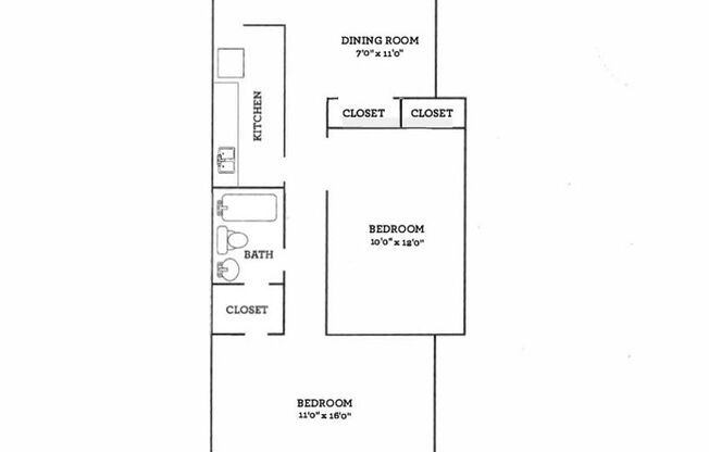 2 beds, 1 bath, 833 sqft, $1,095