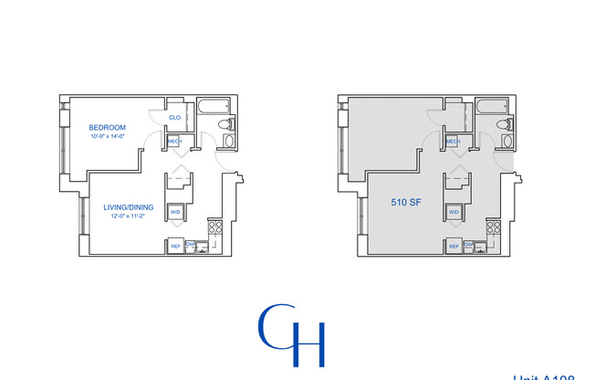 1 bed, 1 bath, 510 sqft, $1,724, Unit A-108