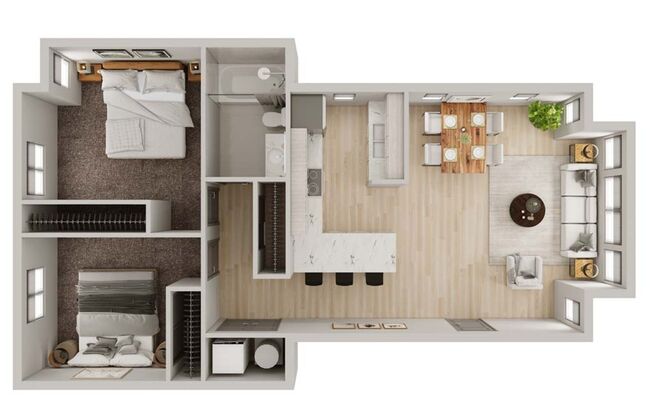 2 beds, 1 bath, 856 sqft, $2,395, Unit C144