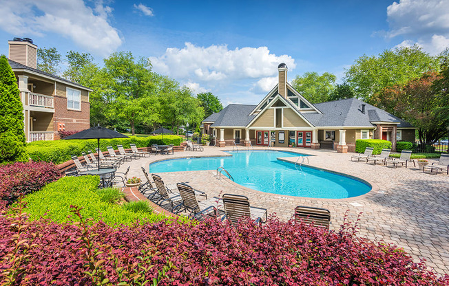 Lush Landscaping Around The Pool Sundeck