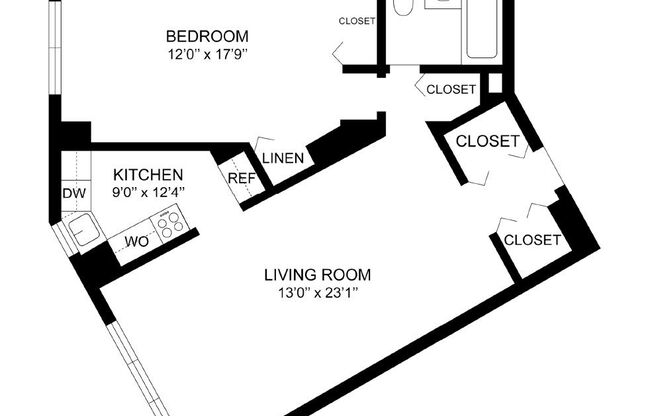 1 bed, 1 bath, 730 sqft, $2,825