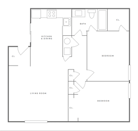 2 beds, 1 bath, 650 sqft, $1,200