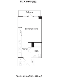 Studio, 1 bath, 454 sqft, $1,399