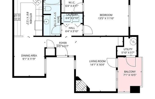 1 bed, 1 bath, $1,445, Unit #1074