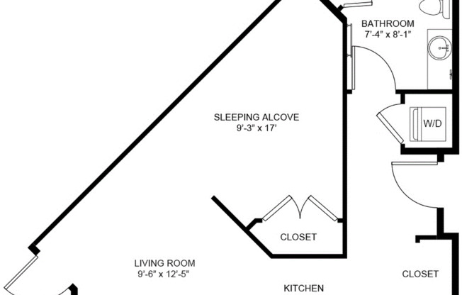 Studio, 1 bath, 564 sqft, $1,535, Unit 523