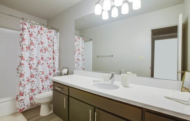 a bathroom with a sink and a shower and a toilet at Candlewood North, California