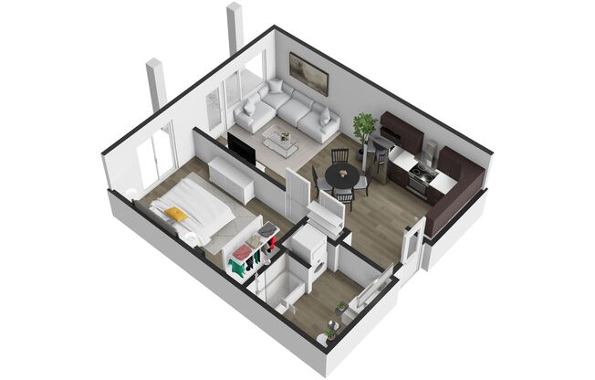 1 bed, 1 bath, 645 sqft, $1,825, Unit C-114