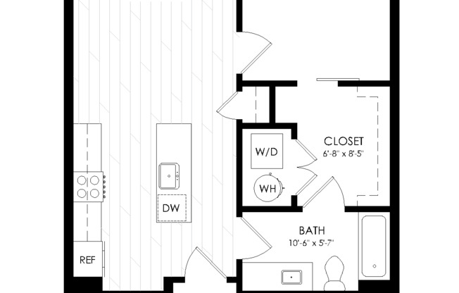 1 bed, 1 bath, 667 sqft, $1,495