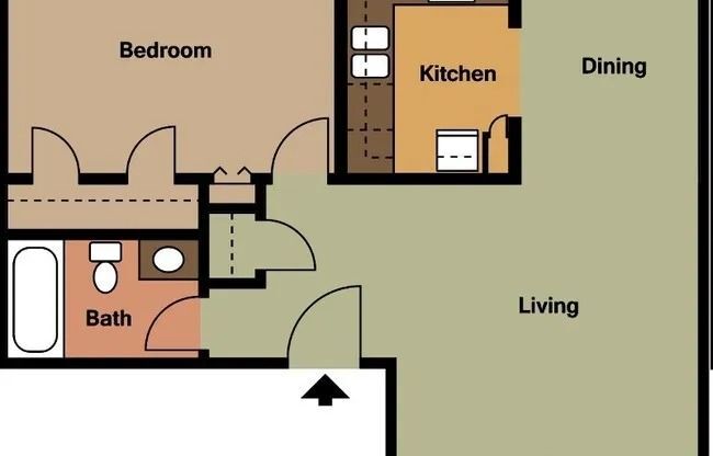 1 bed, 1 bath, 629 sqft, $1,025