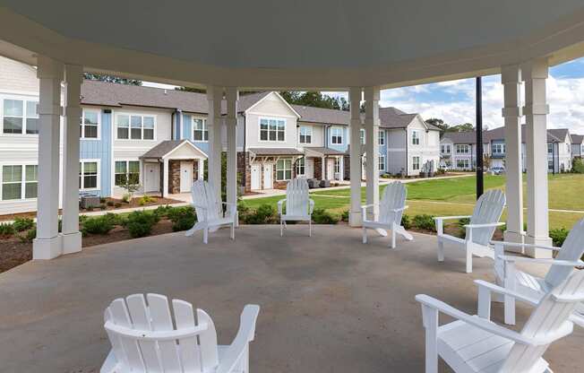 Gazebo chairs from the inside of the gazebo looking out at Carmel Vista, McDonough, 30253