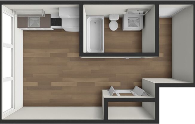 Studio, 1 bath, 250 sqft, $1,082, Unit 707