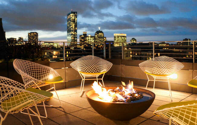 Rooftop Terrace with Fire Pit