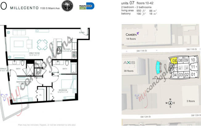 2 beds, 2 baths, $4,125, Unit # 2407