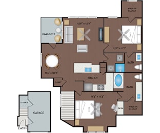 2 beds, 2 baths, 1,158 sqft, $1,910