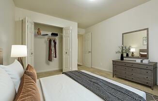 Bedroom With Closet at Grand Bend Club Apartments, Grand Blanc, MI