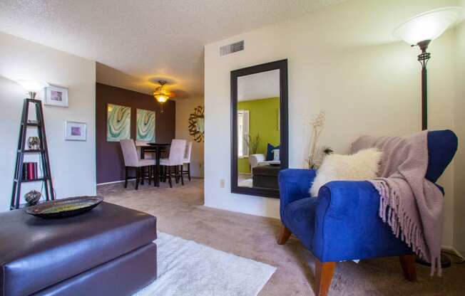 Living room and dining area at Sunrise Ridge Apartments in Tucson AZ