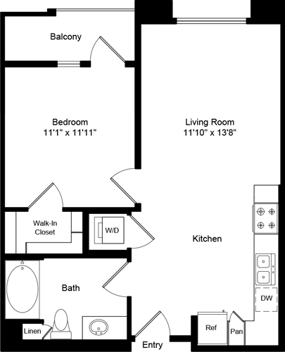 1 bed, 1 bath, 638 sqft, $2,727, Unit 2378