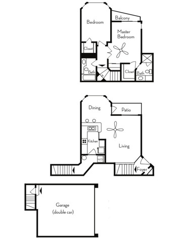 2 Bedroom Floor Plan | Apartments For Rent In Phoenix, AZ | Pavilions on Central Apartments