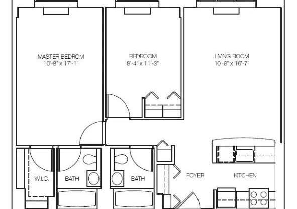 2 beds, 2 baths, 861 sqft, $6,100, Unit S3G