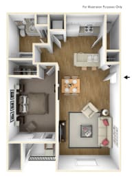 1 bed, 1 bath, 689 sqft, $1,300