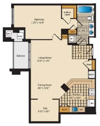 1 bed, 1 bath, 982 sqft, $2,934