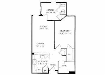 1 bed, 1 bath, 862 sqft, $2,295