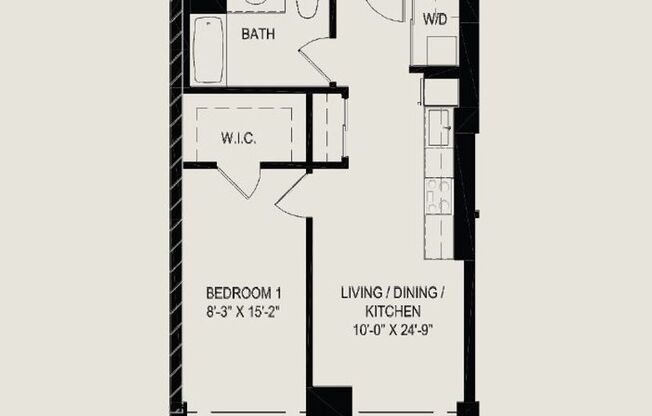 1 bed, 1 bath, 590 sqft, $2,375, Unit 307