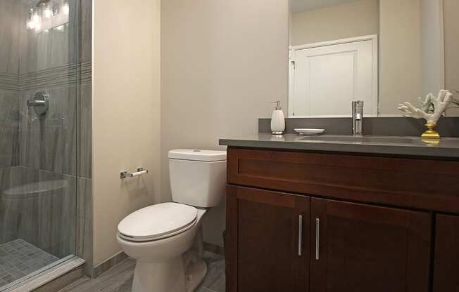 Master Bathroom at The Terminal Tower Residences Apartments, Cleveland, OH