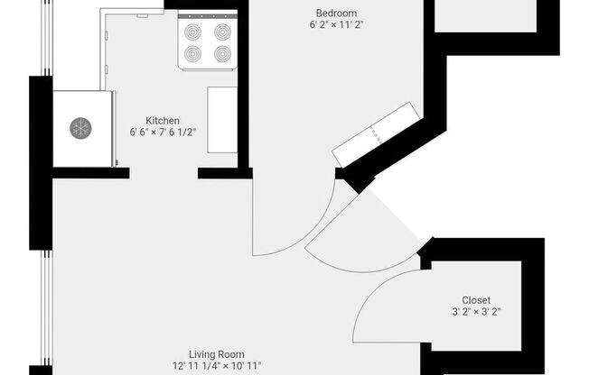 1 bed, 1 bath, 500 sqft, $1,250, Unit A3