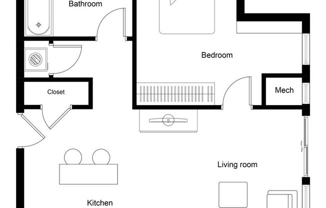 1 bed, 1 bath, 620 sqft, $1,860, Unit 404