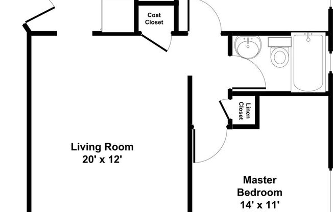 2 beds, 1 bath, 830 sqft, $875, Unit 1619C